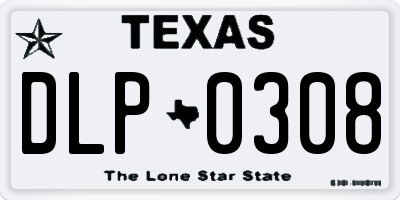 TX license plate DLP0308