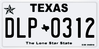TX license plate DLP0312