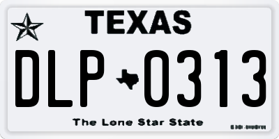 TX license plate DLP0313