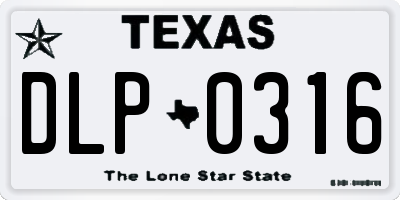 TX license plate DLP0316