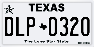 TX license plate DLP0320