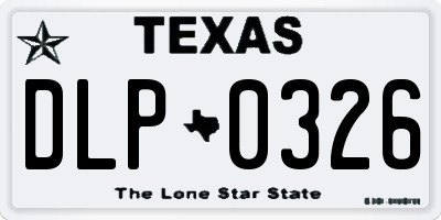 TX license plate DLP0326