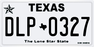 TX license plate DLP0327
