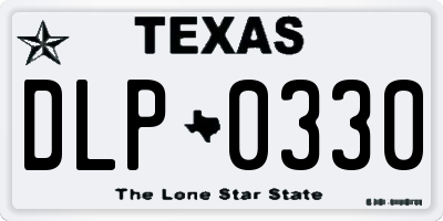 TX license plate DLP0330