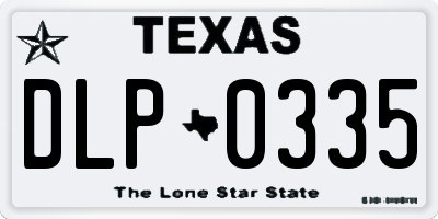TX license plate DLP0335