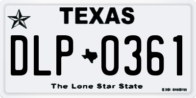 TX license plate DLP0361