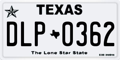 TX license plate DLP0362