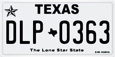 TX license plate DLP0363
