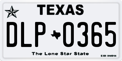 TX license plate DLP0365