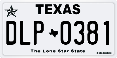 TX license plate DLP0381