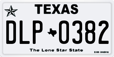 TX license plate DLP0382