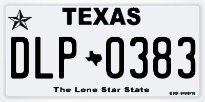 TX license plate DLP0383