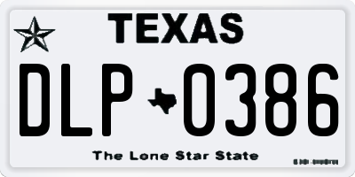 TX license plate DLP0386