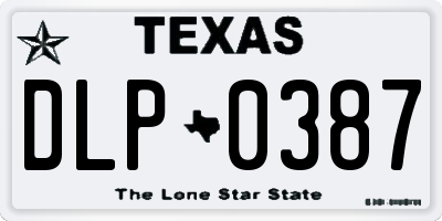 TX license plate DLP0387