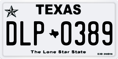 TX license plate DLP0389