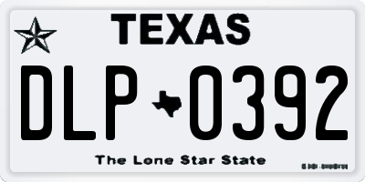 TX license plate DLP0392