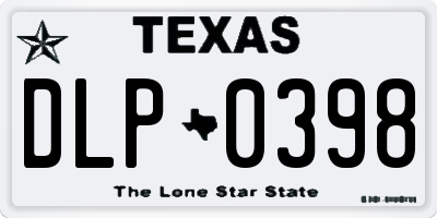 TX license plate DLP0398
