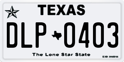 TX license plate DLP0403