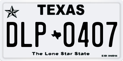 TX license plate DLP0407