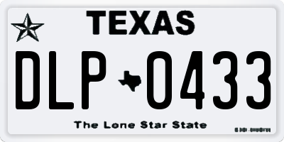 TX license plate DLP0433