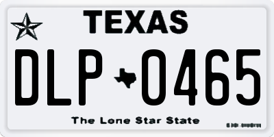 TX license plate DLP0465