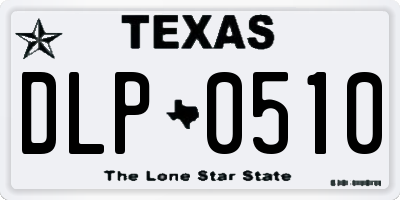 TX license plate DLP0510