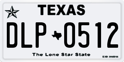 TX license plate DLP0512