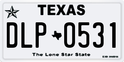 TX license plate DLP0531