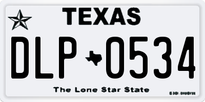 TX license plate DLP0534