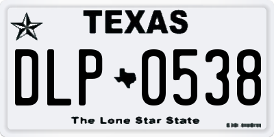 TX license plate DLP0538