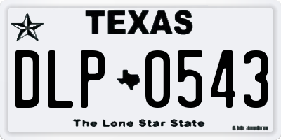 TX license plate DLP0543