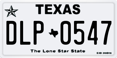 TX license plate DLP0547