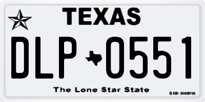 TX license plate DLP0551