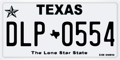TX license plate DLP0554