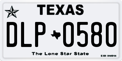 TX license plate DLP0580