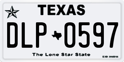 TX license plate DLP0597