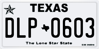 TX license plate DLP0603