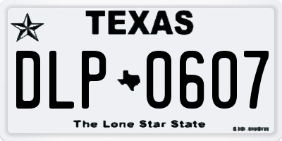 TX license plate DLP0607