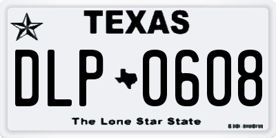 TX license plate DLP0608
