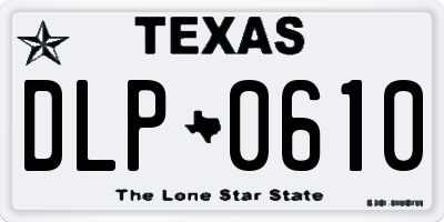 TX license plate DLP0610