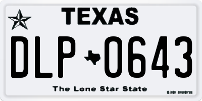 TX license plate DLP0643