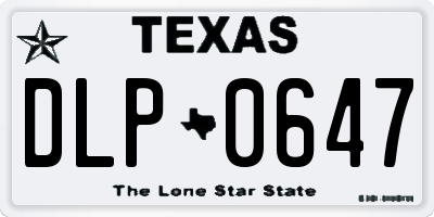 TX license plate DLP0647