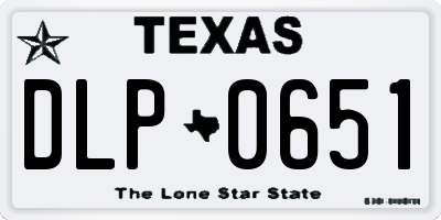 TX license plate DLP0651