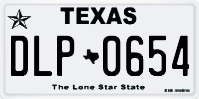TX license plate DLP0654