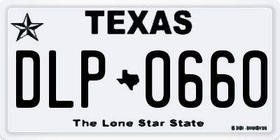 TX license plate DLP0660