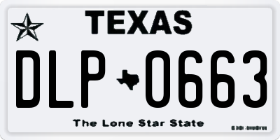 TX license plate DLP0663