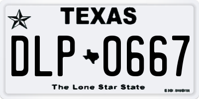 TX license plate DLP0667