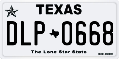 TX license plate DLP0668