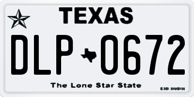 TX license plate DLP0672