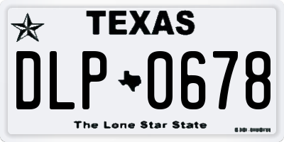 TX license plate DLP0678